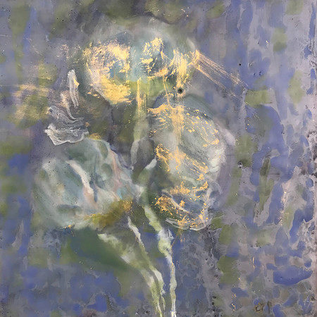 Liliac: Encaustic on Wood Panel "10 X 10" $275.00