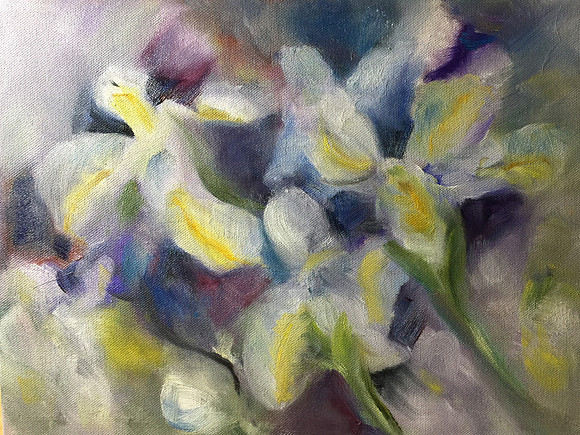 Spring Lillies. Oil on Canvas  "8 X 10"