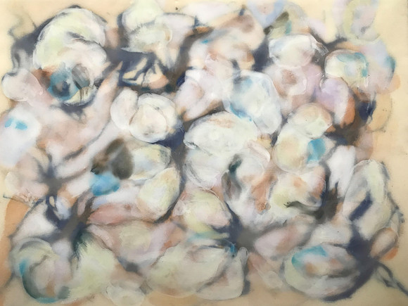 Cotton Abstract Mixed Media Encaustic and Acrylic on Canvas