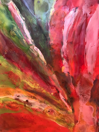 Flora: Encaustic on Wood Panel "7.5 X 12"